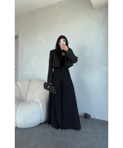 KREP KUMAŞ SİYAH  ŞALVAR PANTLON