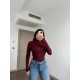 BORDO HAFİF TRANSPARAN DİK YAKA BODY