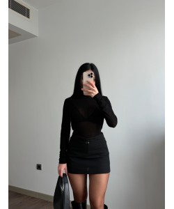 ZRA MODEL KEMERLİ ŞORTETEK SİYAH