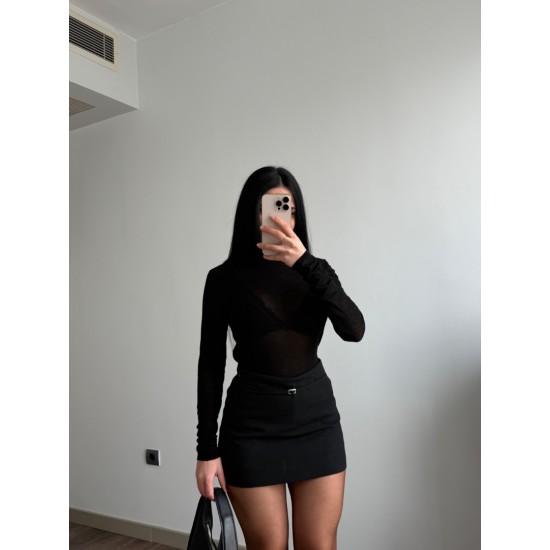 ZRA MODEL KEMERLİ ŞORTETEK SİYAH