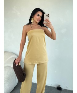 SATEN STRAPLEZ PANTOLON TAKIM