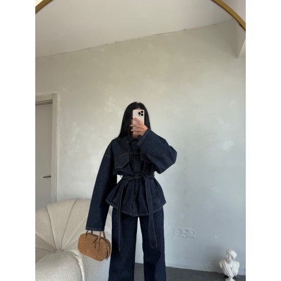 DENİM KUŞAKLI PANTOLON TAKIM