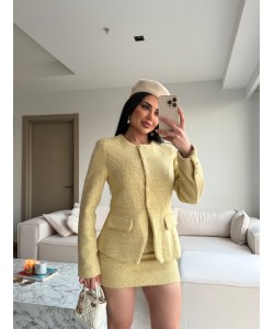 TASARIM TUVİT ŞORTETEK TAKIM SARI