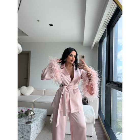 LUXURY 2-PİECES FURRY SET BLUSH