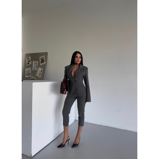 BELE OTURAN KUŞAK DETAY BLAZER TAKIM