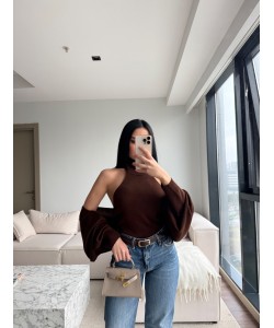 BOLEROLU TRİKO İKİLİ TAKIM KAHVE