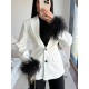 BELE OTURAN TASARIM OTRİŞLİ BLAZER 