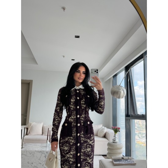 MON AMOUR LACE ELBİSE MÜRDÜM