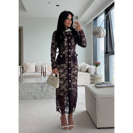 MON AMOUR LACE ELBİSE MÜRDÜM