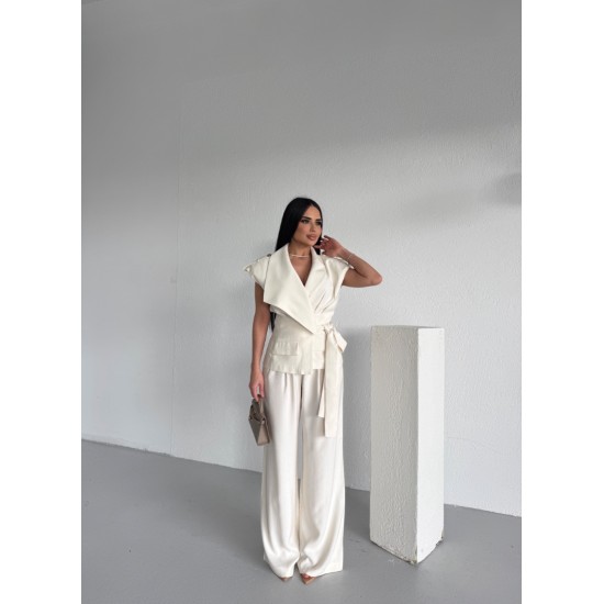 PREMIUM EKRU PALAZZO PANTOLON