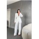 PREMIUM KUŞAKLI BLAZER&PANTOLON TAKIM BEYAZ 