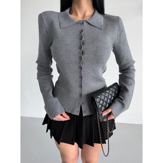 PREMIUM VATKALI MİNİMAL HIRKA GRi