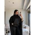 SATEN PELERİN TAKIM SİYAH