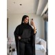 SATEN PELERİN TAKIM SİYAH