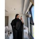 SATEN PELERİN TAKIM SİYAH