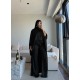 SATEN PELERİN TAKIM SİYAH