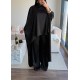 SATEN PELERİN TAKIM SİYAH