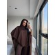 SATEN PELERİN TAKIM KAHVE