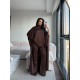 SATEN PELERİN TAKIM KAHVE
