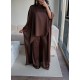 SATEN PELERİN TAKIM KAHVE