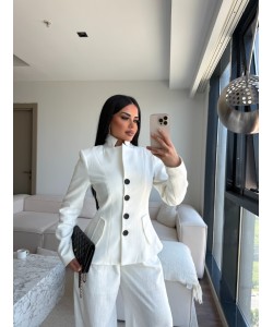 PREMIUM KETEN BEL OTURTMALI BLAZER TAKIM