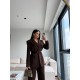 PREMIUM KUŞAKLI BLAZER&PANTOLON TAKIM KAHVE