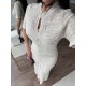 SİMLİ İNCE TRİKO MARKA MODEL ELBİSE KREM