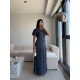 ASTARLI İNCE TRİKO METALİK ELBİSE LACİ