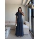 ASTARLI İNCE TRİKO METALİK ELBİSE LACİ