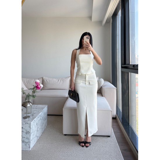 Ecru Midi İkili set 