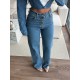 AURA DÜĞMELİ WİDE LEG JEAN